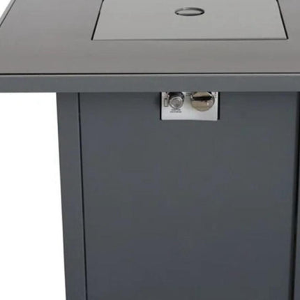 50000 BTU 30" Black Steel Propane Square Fire Pit With Cover