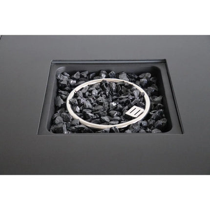 50000 BTU 30" Black Steel Propane Square Fire Pit With Cover HomeRoots