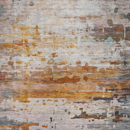 9' X 12' Terra Cotta And Beige Abstract Washable Area Rug With UV Protection HomeRoots