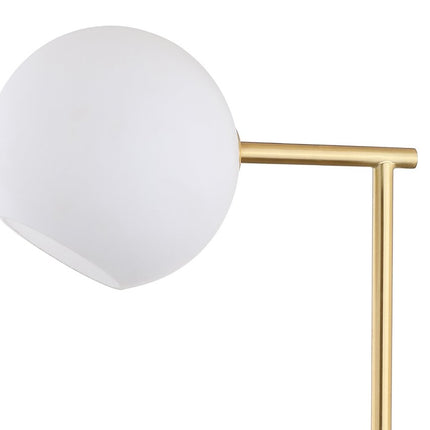 21" White Round Globe Lamp With Globe Shade HomeRoots
