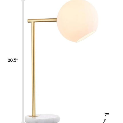 21" White Round Globe Lamp With Globe Shade HomeRoots