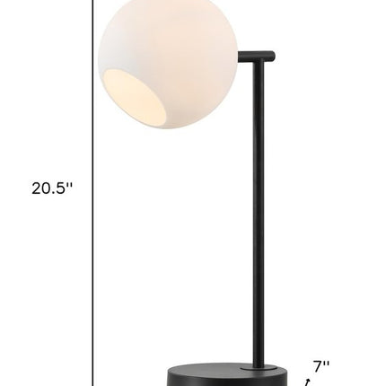 21" Black Novelty Table Lamp With Globe Shade HomeRoots