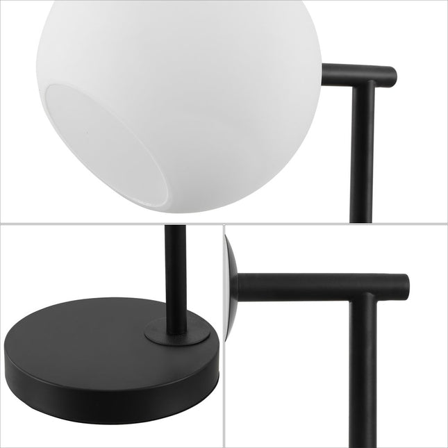 21" Black Novelty Table Lamp With Globe Shade