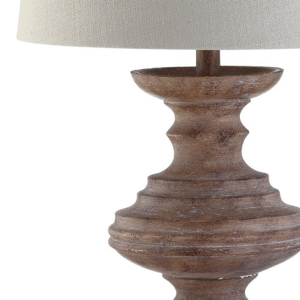 27" Brown Urn Bedside Lamp With Drum Shade HomeRoots