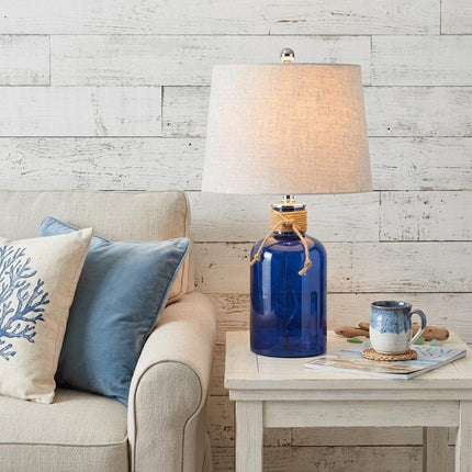 24" Clear Novelty Table Lamp With Drum Shade HomeRoots