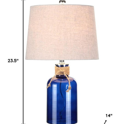 24" Clear Novelty Table Lamp With Drum Shade HomeRoots