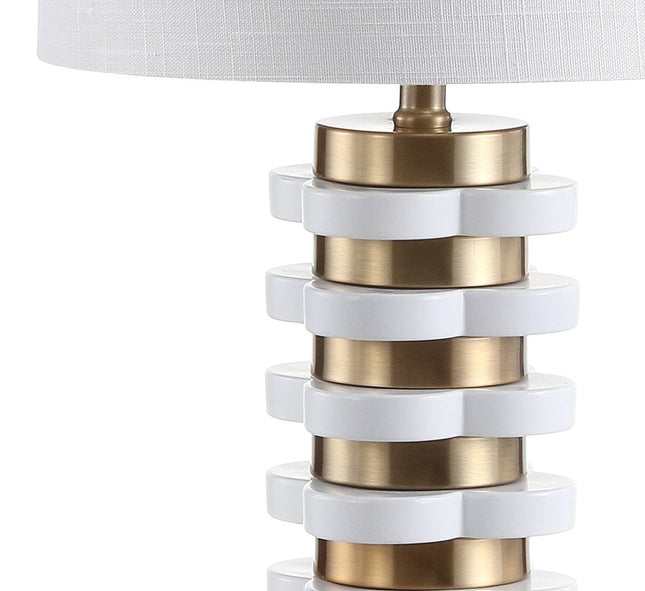 27" White Novelty Table Lamp LED With Drum Shade