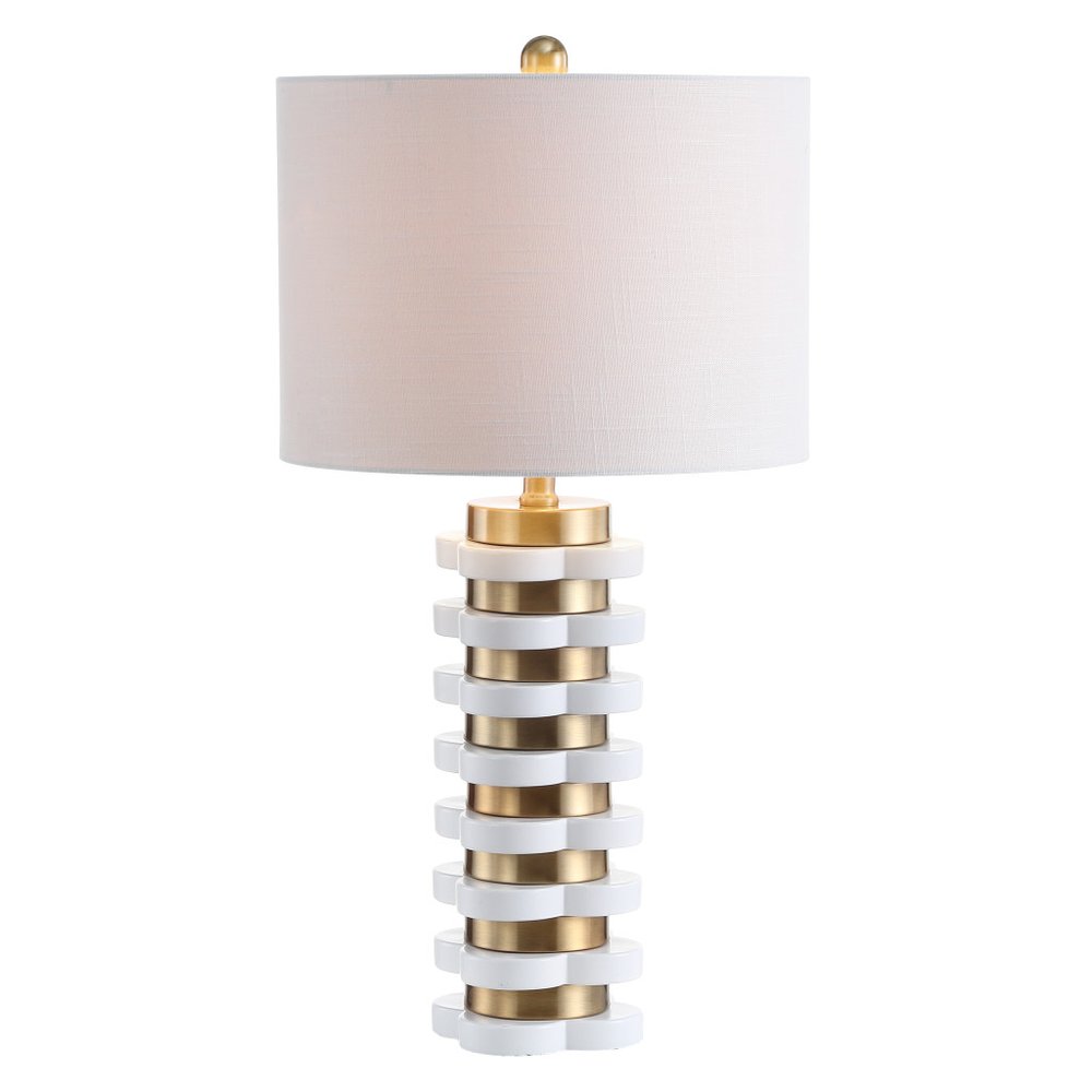 27" White Novelty Table Lamp LED With Drum Shade