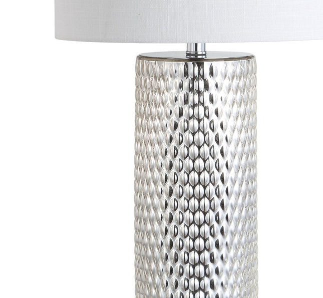 30" Silver Table Lamp With Drum Shade HomeRoots