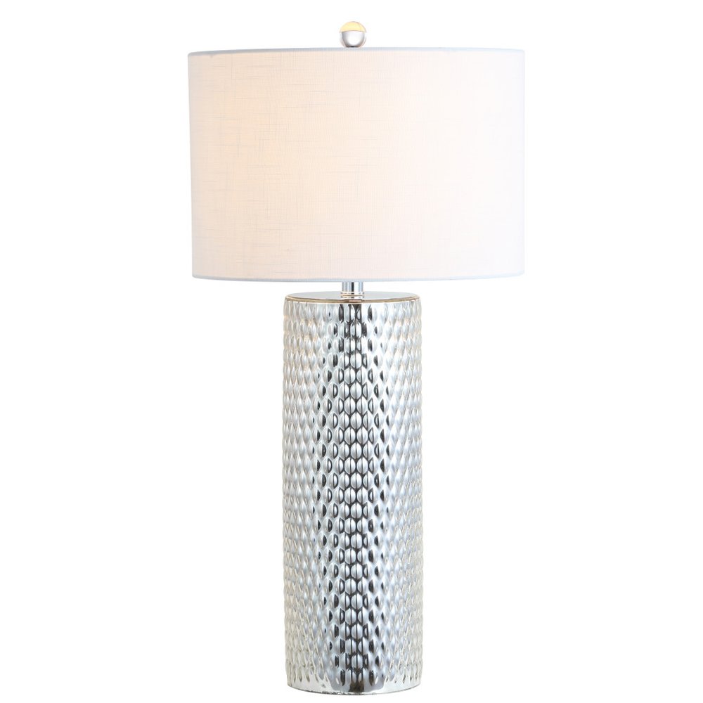 30" Silver Novelty Table Lamp LED With Drum Shade