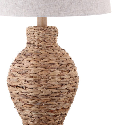 31" Natural Water Hyacinth Urn Table Lamp With Drum Shade HomeRoots