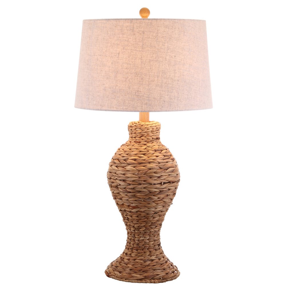 31" Natural Urn Table Lamp LED With Drum Shade