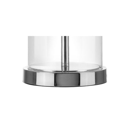 25" Silver Bedside Lamp With Drum Shade HomeRoots