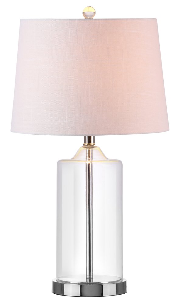 25" Silver Novelty Table Lamp LED With Drum Shade