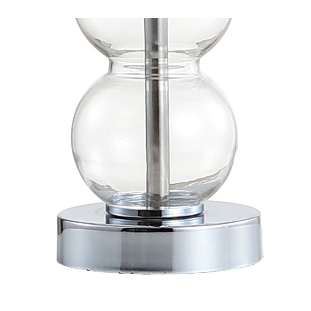 21" Silver Novelty Table Lamp LED With Globe Shade