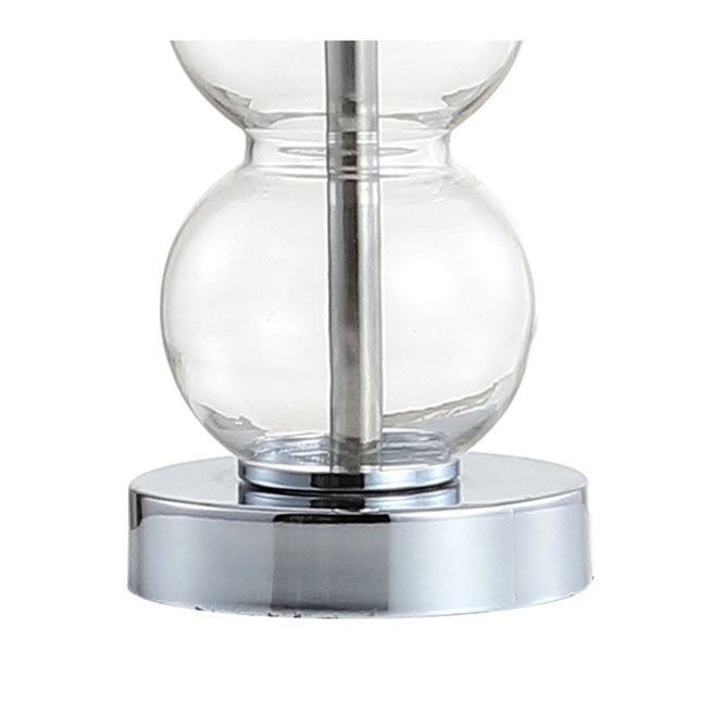 21" Silver Novelty Table Lamp With Globe Shade HomeRoots