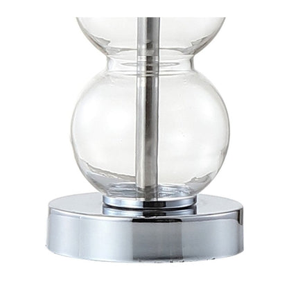 21" Silver Novelty Table Lamp With Globe Shade HomeRoots