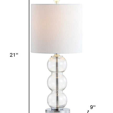 21" Silver Novelty Table Lamp With Globe Shade HomeRoots