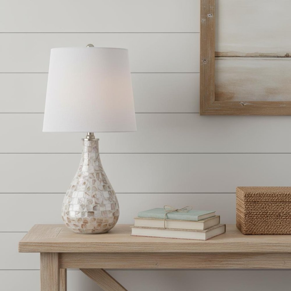 21" Clear Novelty Desk Lamp LED With Drum Shade