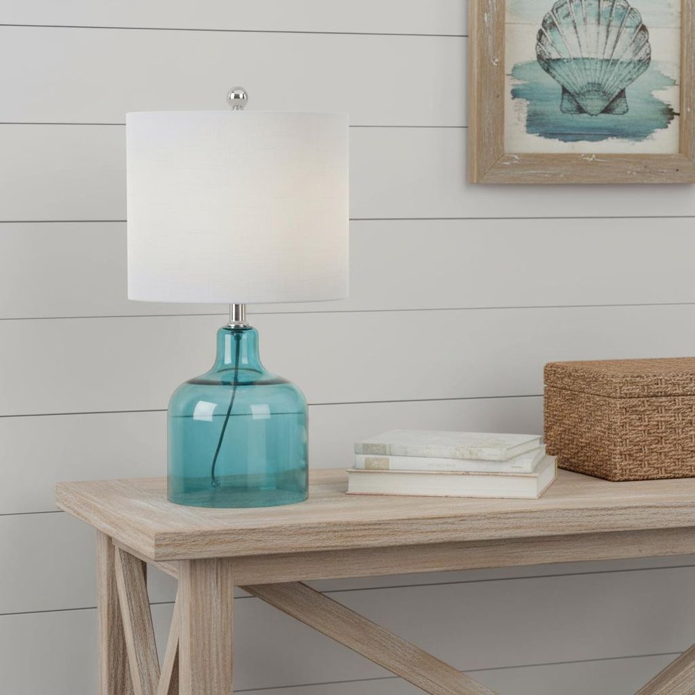 19" Clear Novelty Desk Lamp LED With Drum Shade