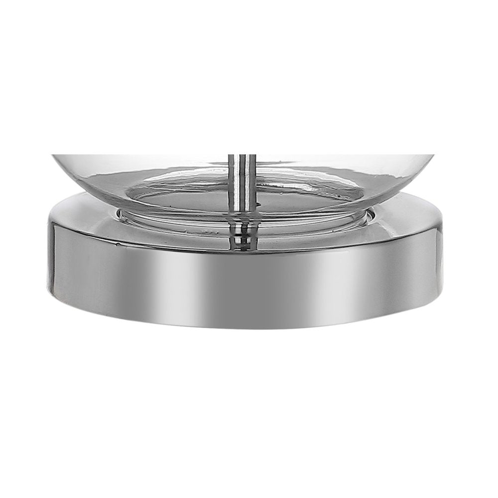 21" Silver Gourd Desk Lamp LED With Drum Shade