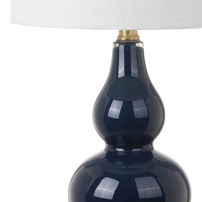 21" Gold Gourd Desk Lamp With Drum Shade HomeRoots