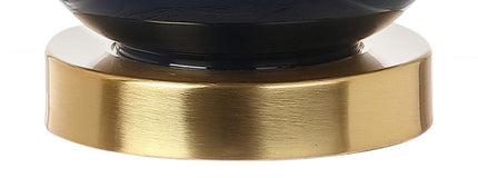 21" Gold Gourd Desk Lamp With Drum Shade HomeRoots