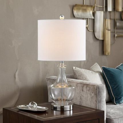 20" Silver Novelty Desk Lamp With Drum Shade HomeRoots