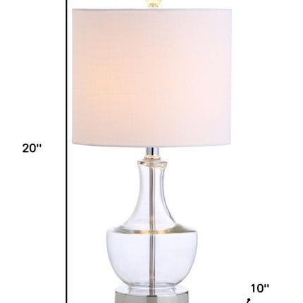 20" Silver Novelty Desk Lamp With Drum Shade HomeRoots