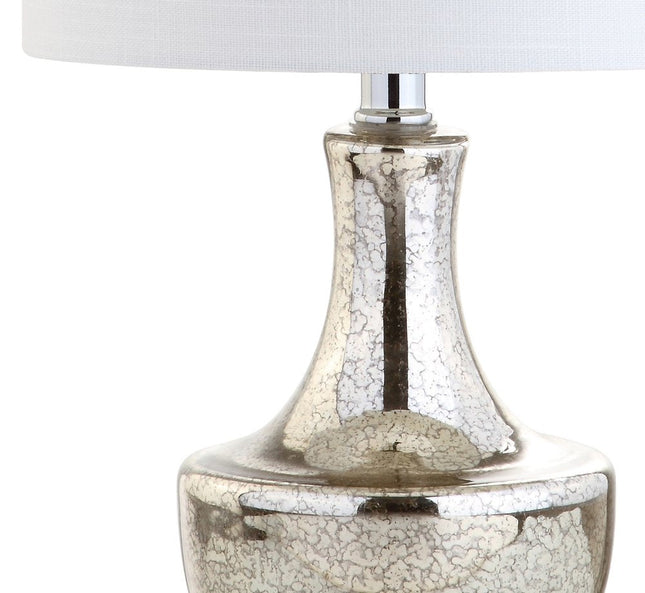 20" Silver Novelty Bedside Lamp With Drum Shade HomeRoots