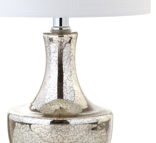 20" Silver Novelty Bedside Lamp With Drum Shade HomeRoots