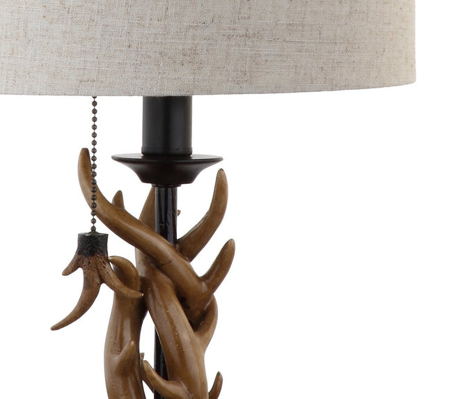 21" Brown Table Lamp With Drum Shade HomeRoots