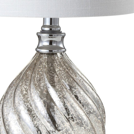 21" Silver Novelty Table Lamp With Globe Shade HomeRoots