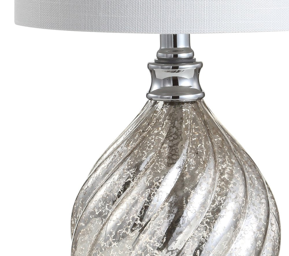 21" Silver Novelty Table Lamp LED With Globe Shade