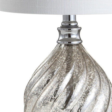 21" Silver Novelty Table Lamp With Globe Shade HomeRoots