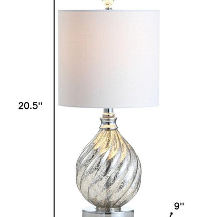 21" Silver Novelty Table Lamp With Globe Shade HomeRoots