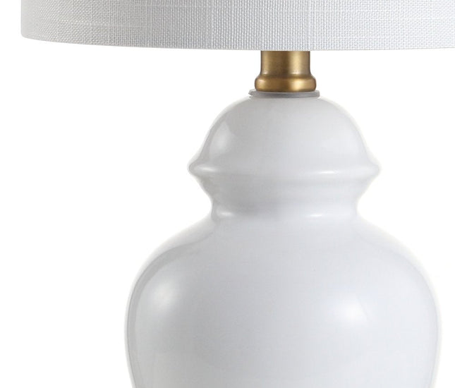 20" White And Gold Urn Table Lamp With Drum Shade HomeRoots