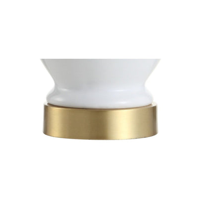 20" White And Gold Urn Table Lamp With Drum Shade HomeRoots