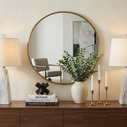 Set of Two 21" White Geometric Table Lamps With Empire Shades HomeRoots