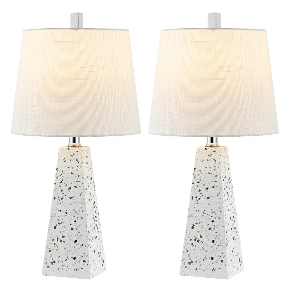 Set of Two 21" White Novelty Table Lamps LED With Empire Shades