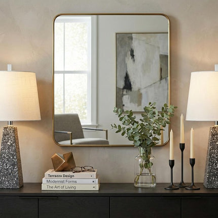 Set of Two 21" Gray Geometric Table Lamps With Empire Shades HomeRoots