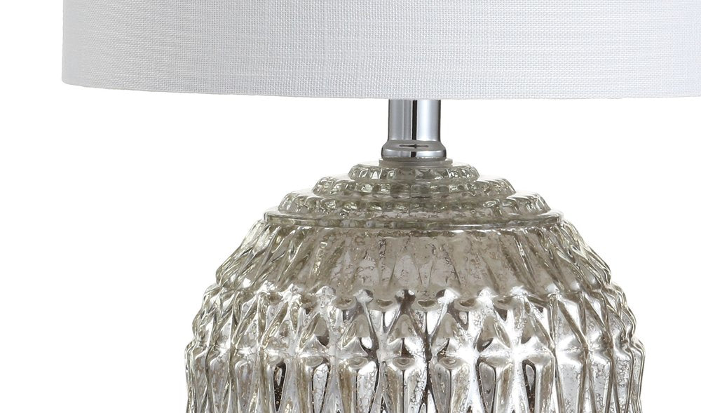 21" Silver Novelty Table Lamp LED With Globe Shade
