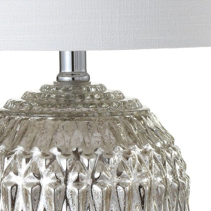 21" Silver Novelty Table Lamp With Globe Shade HomeRoots