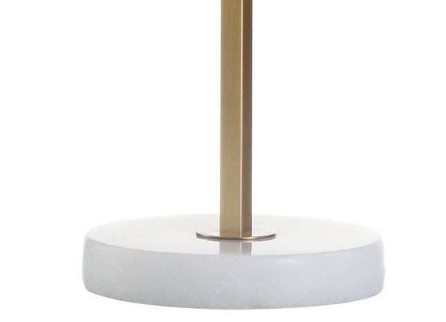 25" Brass And White Round Table Lamp With Drum Shade HomeRoots