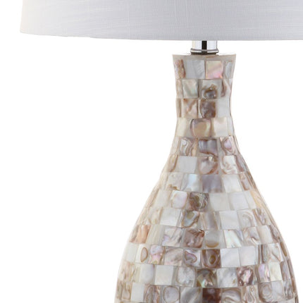 27" Ivory And Beige Novelty Table Lamp With Drum Shade HomeRoots