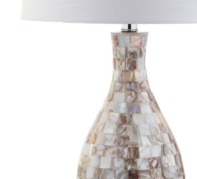 27" Ivory And Beige Novelty Table Lamp With Drum Shade HomeRoots