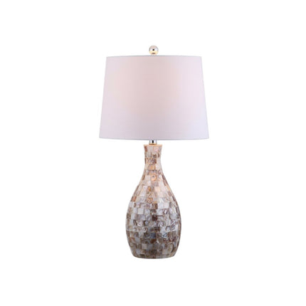 27" Ivory And Beige Novelty Table Lamp With Drum Shade HomeRoots