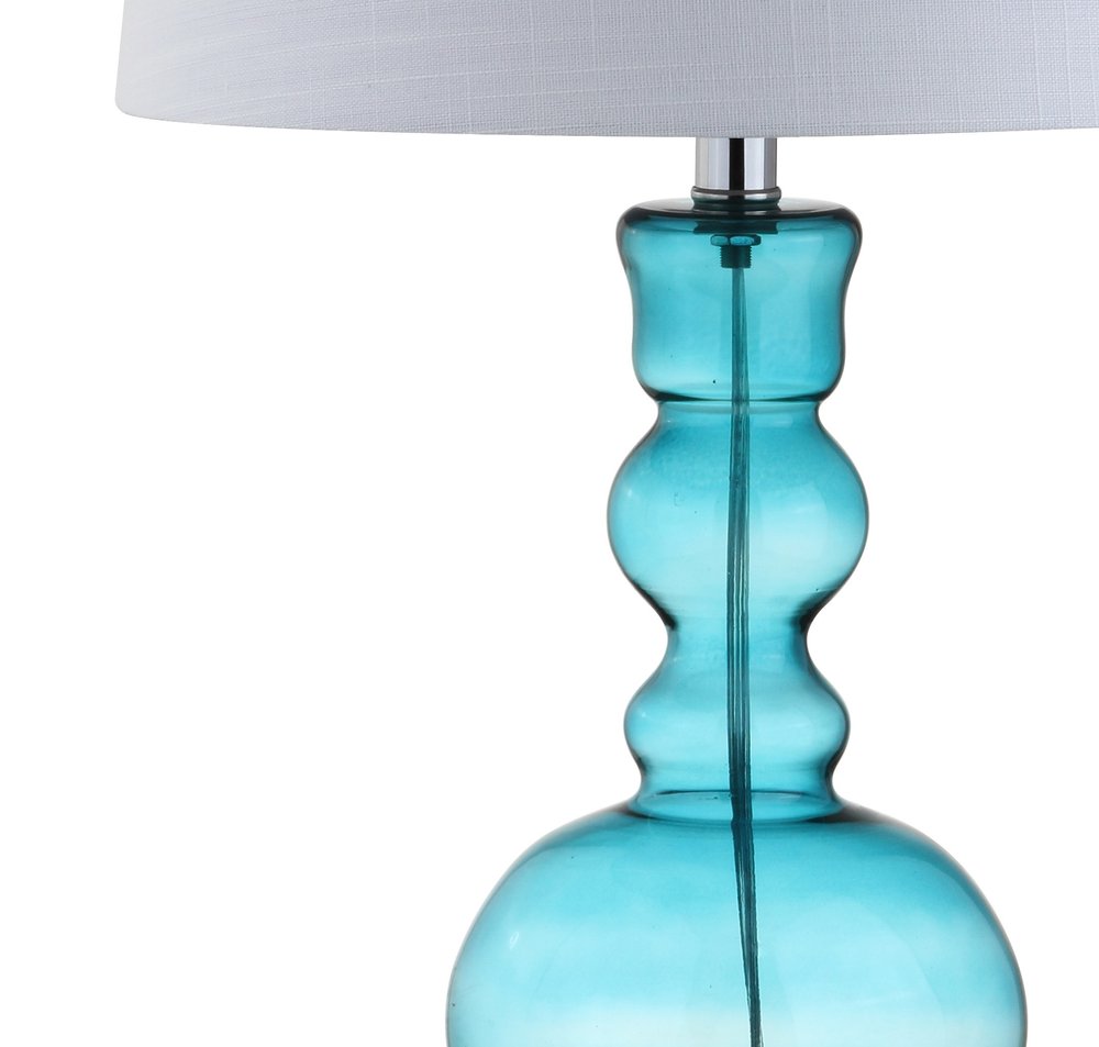 Set of Two 29" Blue Novelty Table Lamps LED With Drum Shades