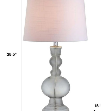 Set of Two 29" Clear Novelty Table Lamps With Drum Shades HomeRoots