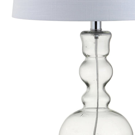 Set of Two 29" Clear Novelty Table Lamps With Drum Shades HomeRoots
